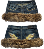 Reworked vintage skirt Arizona 2000s vibes / faux fur - Image 1